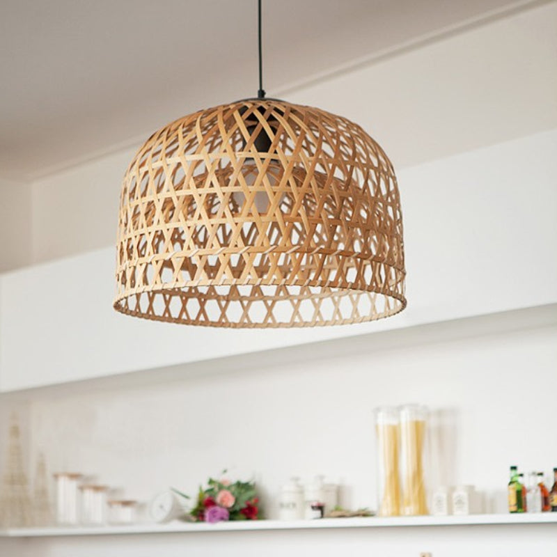 Cross Woven Bamboo Pendant Lighting