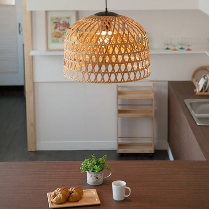 Cross Woven Bamboo Pendant Lighting