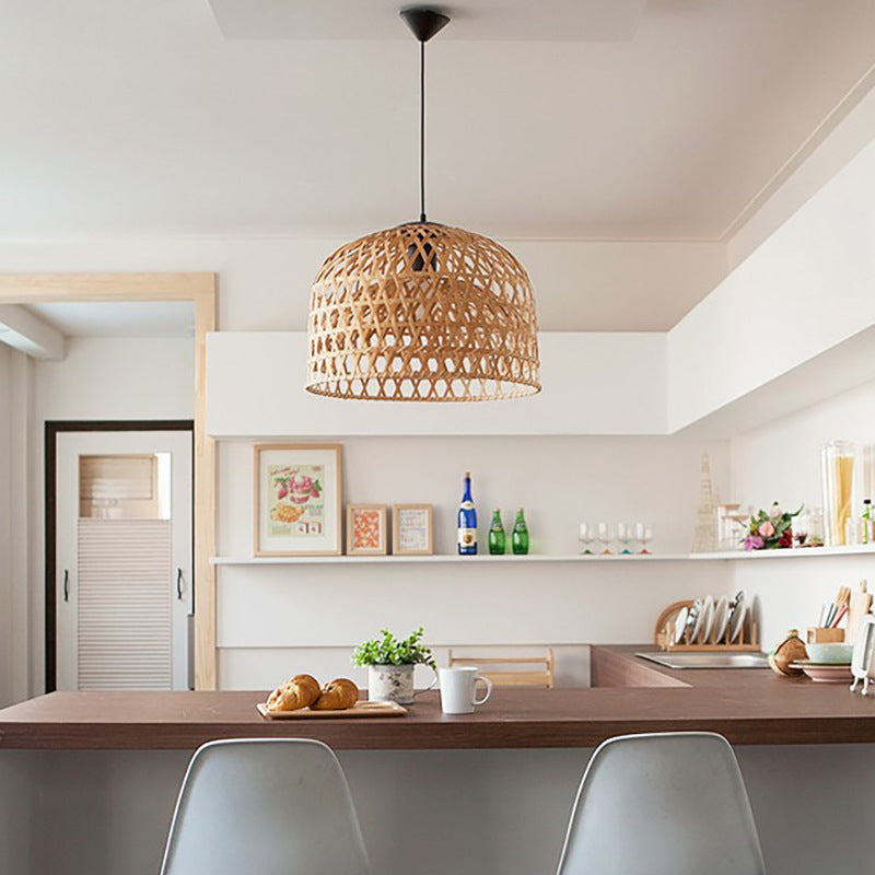 Cross Woven Bamboo Pendant Lighting