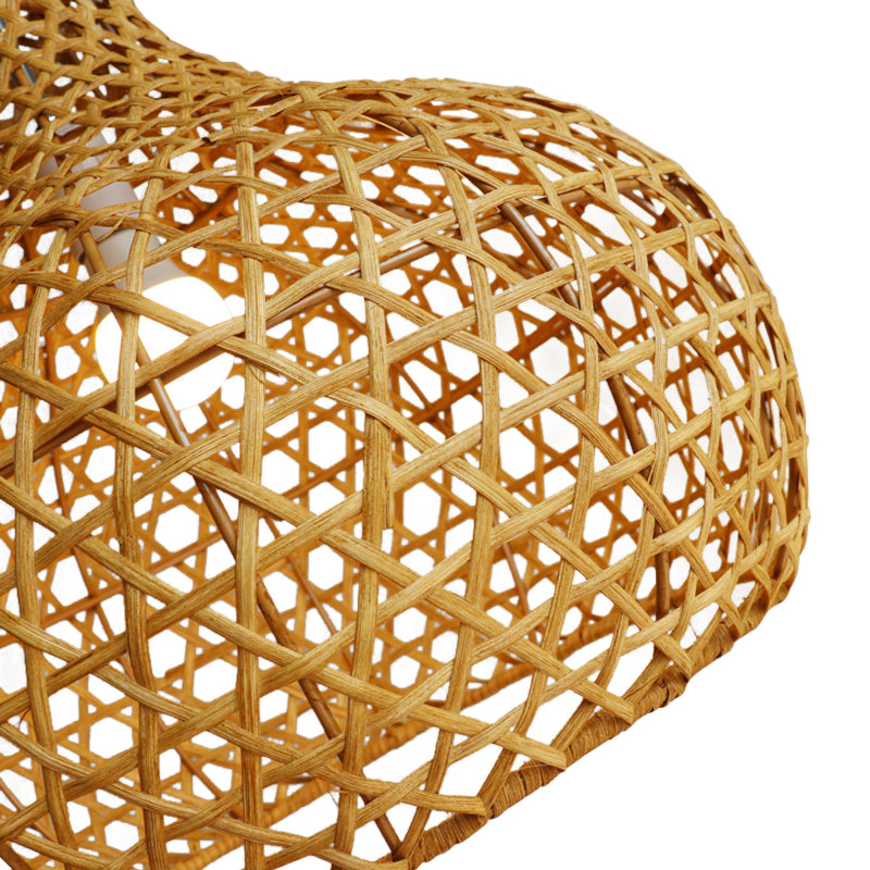 Retro Rattan Pendant Lights Woven Basket Shade