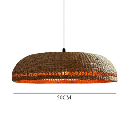 Handwoven Lamp Retro Rattan Pendant Lights