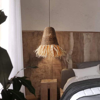 Seagrass Fringe Pendant Light Lamp