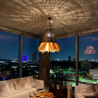 Seagrass Fringe Pendant Light Lamp