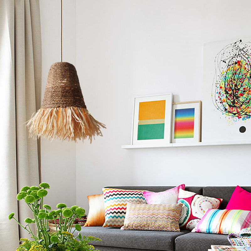Seagrass Fringe Pendant Light Lamp