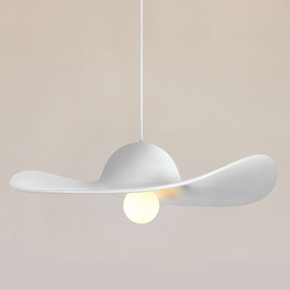 Modern Straw Hat Ceiling Lamp Resin Shade