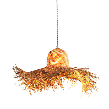 Coastal Style Handmade Straw Hanging Lamp