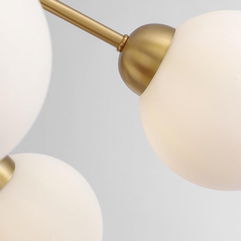 Modern Branching Globe Chandelier - Nordic Gold 18-Light Pendant