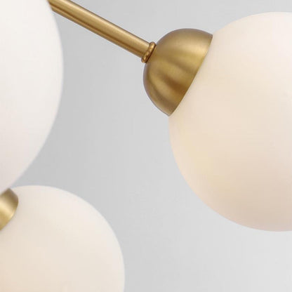 Modern Branching Globe Chandelier - Nordic Gold 18-Light Pendant