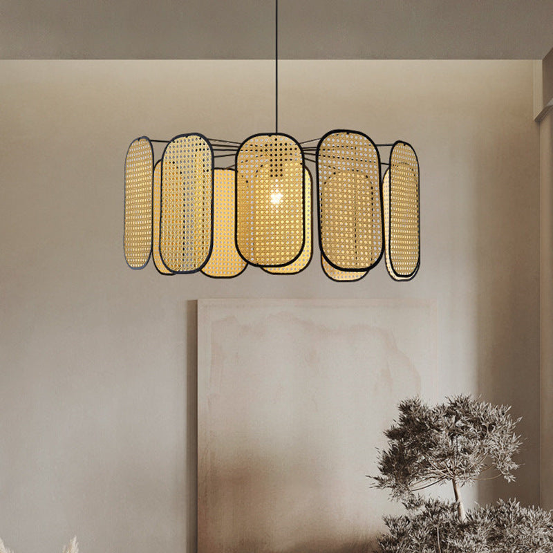 Retro Bohemian Rattan Pendant Lights-[Modern pendant lighting for bedroom and living space]-Demolights UK