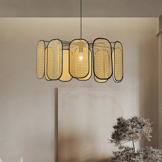 Retro Bohemian Rattan Pendant Lights-[Modern pendant lighting for bedroom and living space]-Demolights UK
