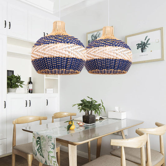 Rattan Pendant Light Hand Woven Coastal Decor-[Modern pendant lighting for bedroom and living space]-Demolights UK