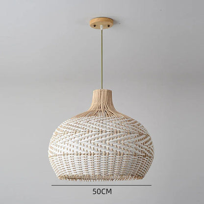 Rattan Woven Lamp Shade Large Pendant Light