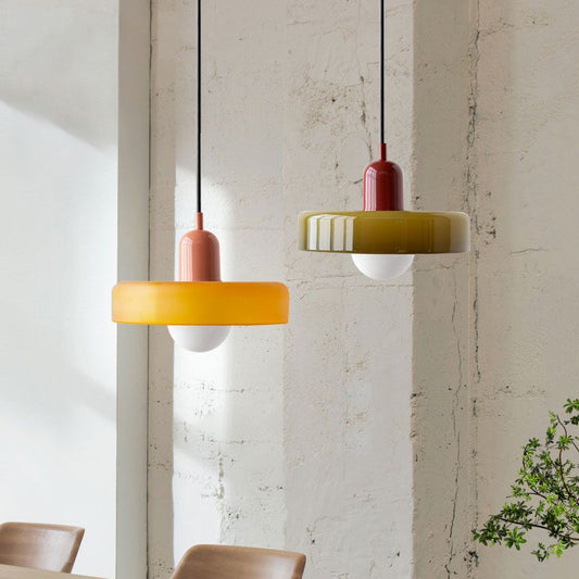 Modern Colorful Glass Shade Pendant Light-[Modern pendant lighting for bedroom and living space]-Demolights UK