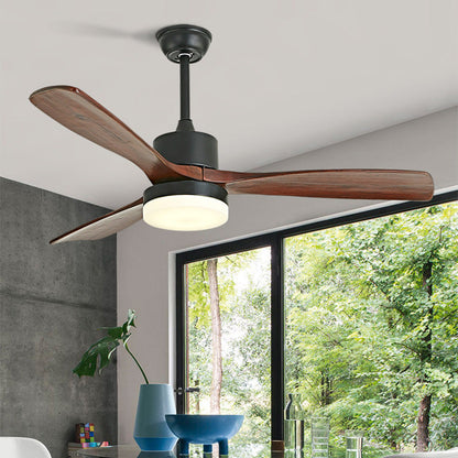 Contemporary Ceiling Fan Light Fixture Wooden LED Ceiling Lamp 42''