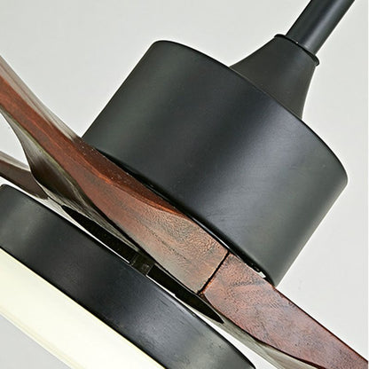 Contemporary Ceiling Fan Light Fixture Wooden LED Ceiling Lamp 42''