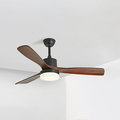 Contemporary Ceiling Fan Light Fixture Wooden LED Ceiling Lamp 42''