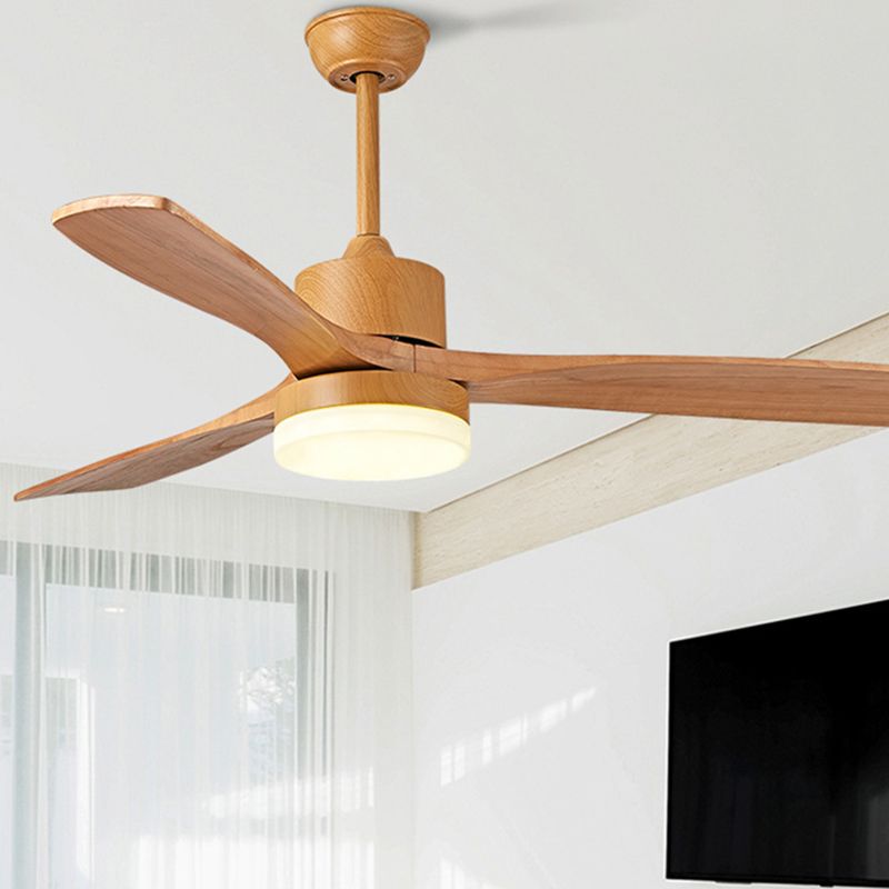 Contemporary Ceiling Fan Light Fixture Wooden LED Ceiling Lamp 42''