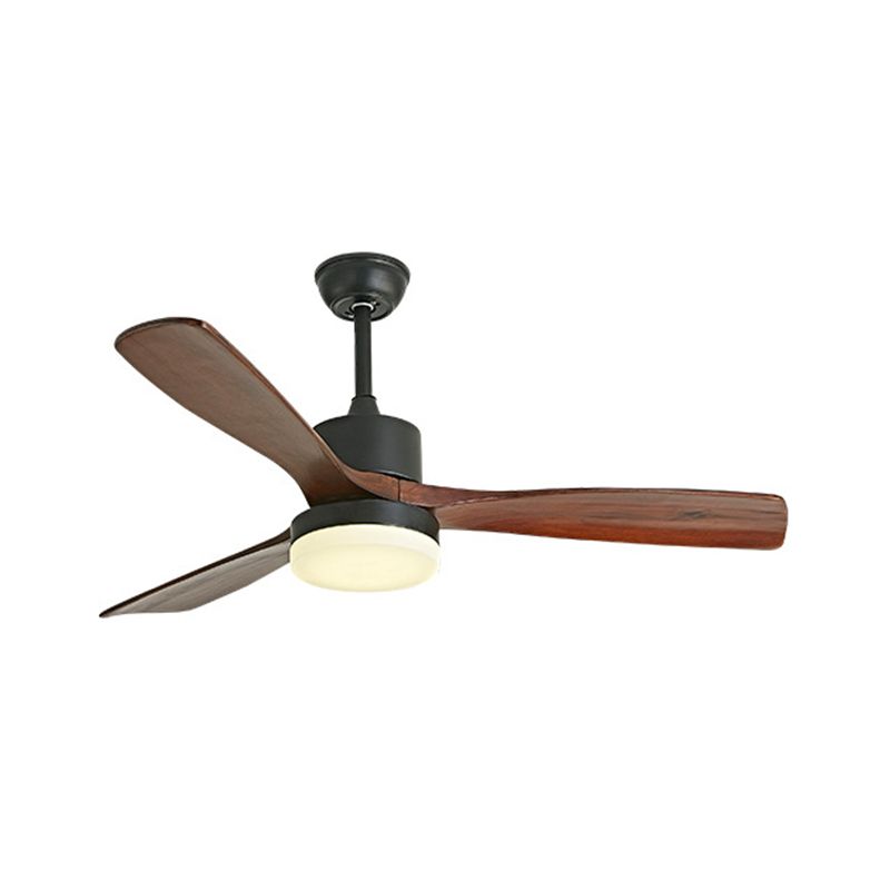 Contemporary Ceiling Fan Light Fixture Wooden LED Ceiling Lamp 42''