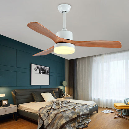 Contemporary Ceiling Fan Light Fixture Wooden LED Ceiling Lamp 42''