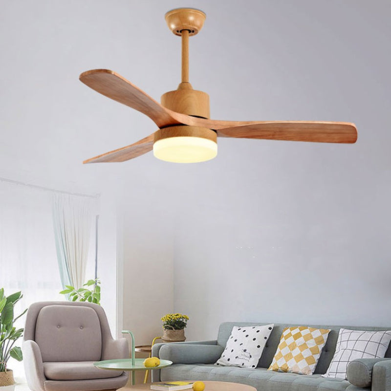 Contemporary Ceiling Fan Light Fixture Wooden LED Ceiling Lamp 42''