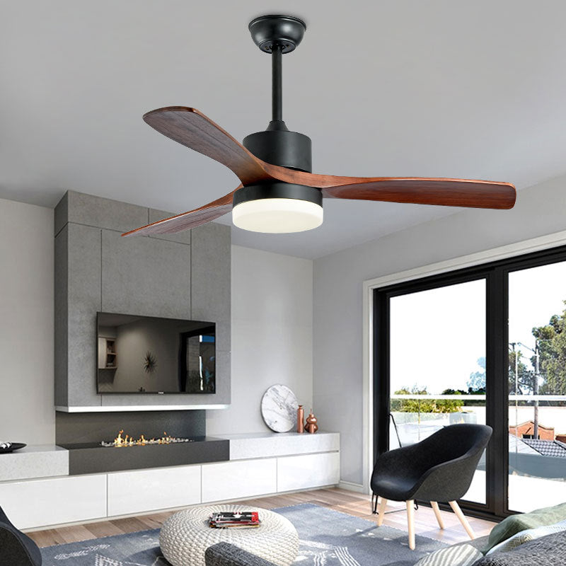 Contemporary Ceiling Fan Light Fixture Wooden LED Ceiling Lamp 42''