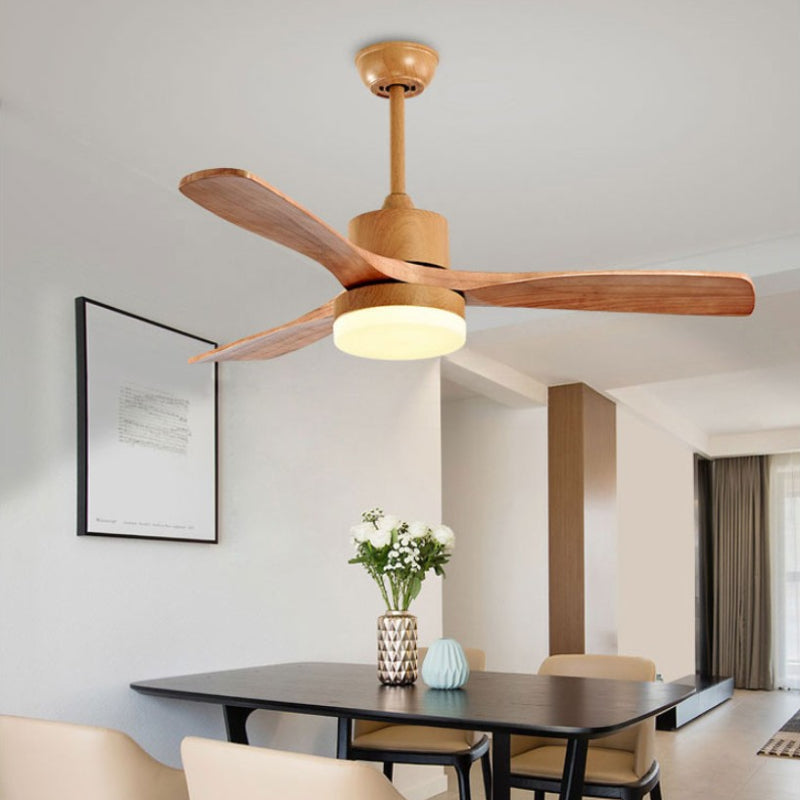 Contemporary Ceiling Fan Light Fixture Wooden LED Ceiling Lamp 42''