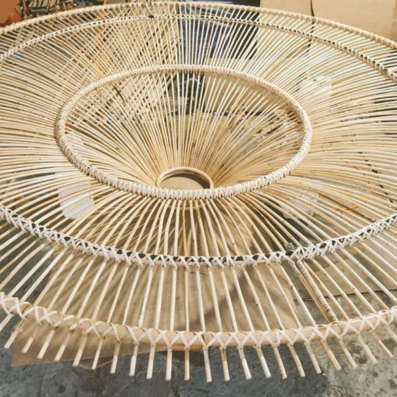 Hand-Woven Rattan Pendant Light - Large Boho Hat Chandelier for Home