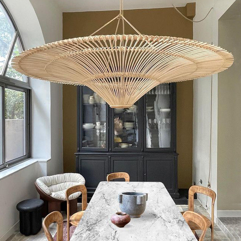 Large Rattan Pendant Light | Modern Woven Ceiling Lampshade-[Modern pendant lighting for bedroom and living space]-Demolights UK