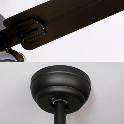 Black Vintage Ceiling Fan with Lights 52''