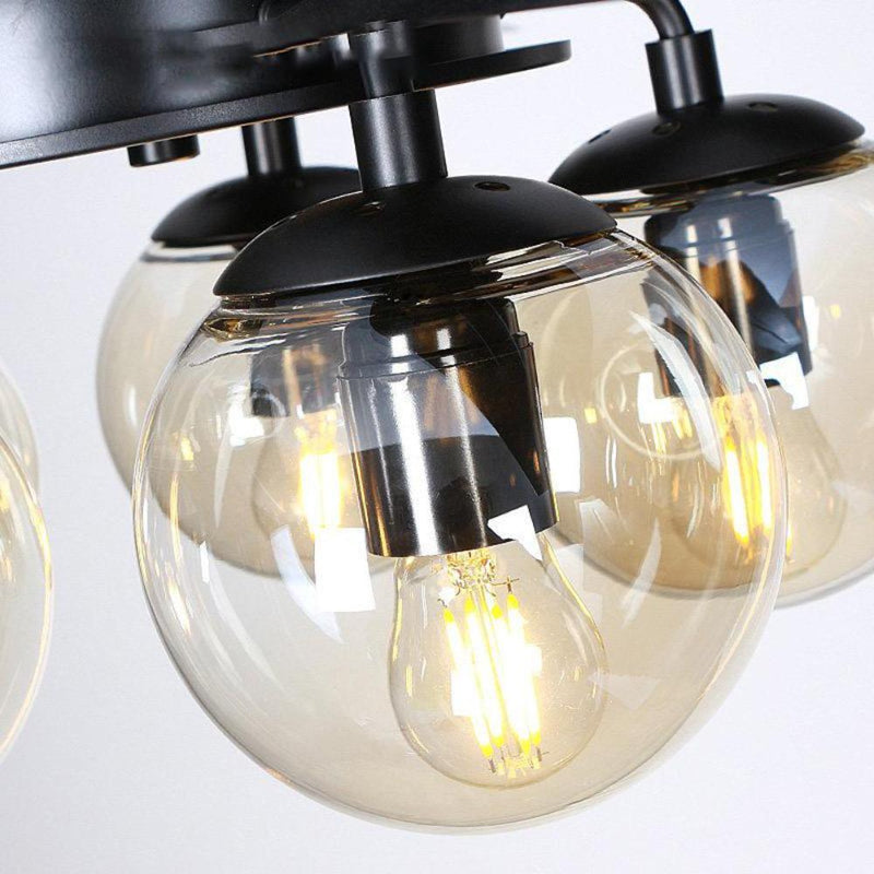 Black Vintage Ceiling Fan with Lights 52''