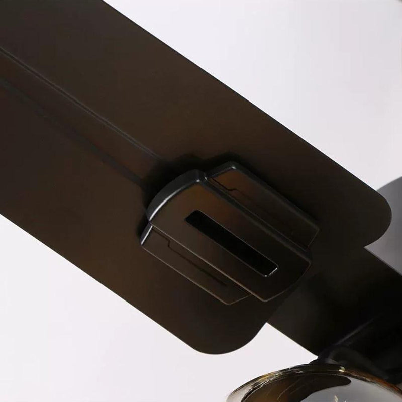 Black Vintage Ceiling Fan with Lights 52''