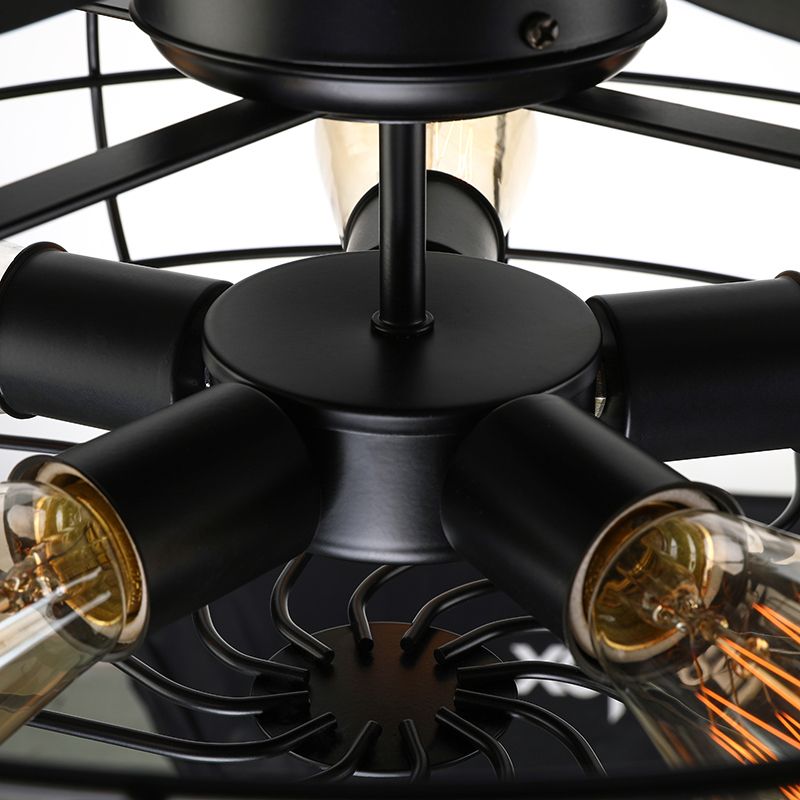 52" Caged Indoor Ceiling Fan with 5 Blade Metal Rustic