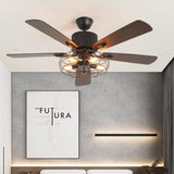 Load image into Gallery viewer, 52&quot; Caged Indoor Ceiling Fan with 5 Blade Metal Rustic