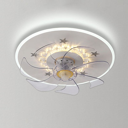 White Star Ceiling Fan Lamp Nordic Style