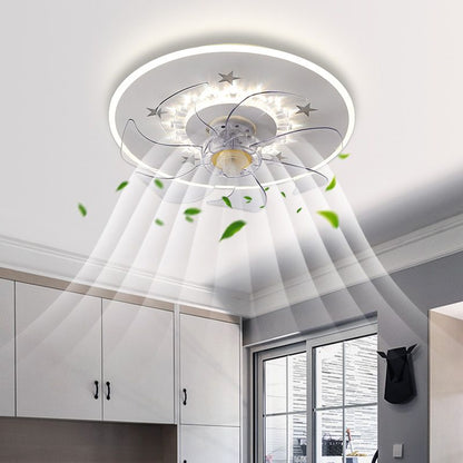 White Star Ceiling Fan Lamp Nordic Style