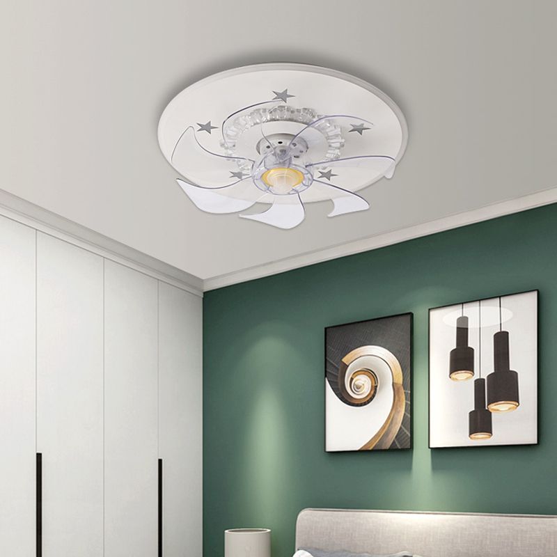 White Star Ceiling Fan Lamp Nordic Style