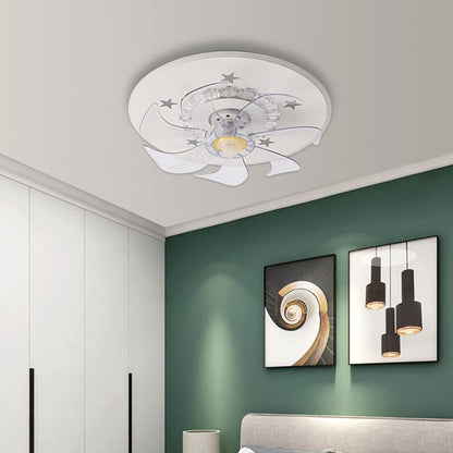 White Star Ceiling Fan Lamp Nordic Style