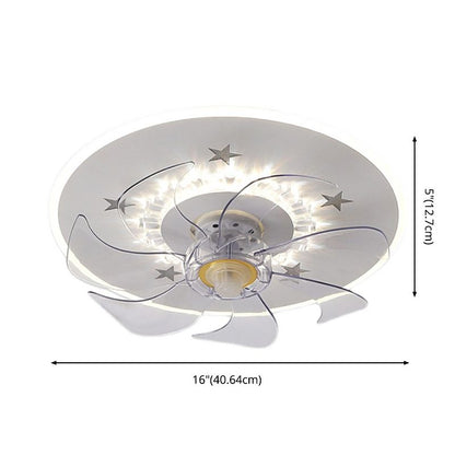 White Star Ceiling Fan Lamp Nordic Style
