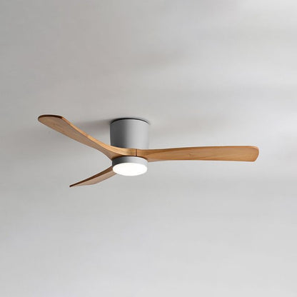 Contemporary Ceiling Fan Light Wooden LED Ceiling Flush Mount