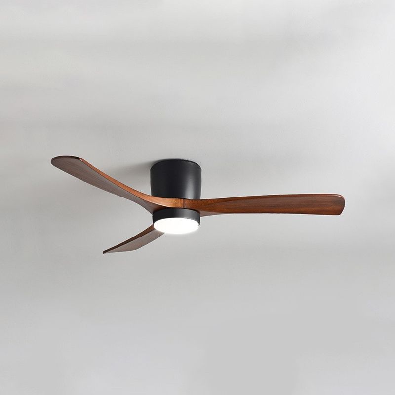 Contemporary Ceiling Fan Light Wooden LED Ceiling Flush Mount