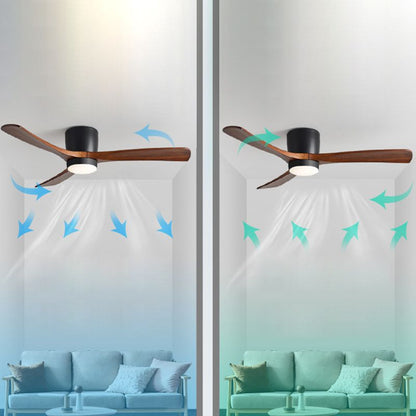 Contemporary Ceiling Fan Light Wooden LED Ceiling Flush Mount