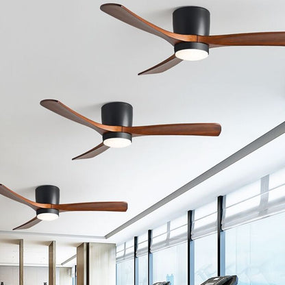 Contemporary Ceiling Fan Light Wooden LED Ceiling Flush Mount-[Modern pendant lighting for bedroom and living space]-Demolights UK