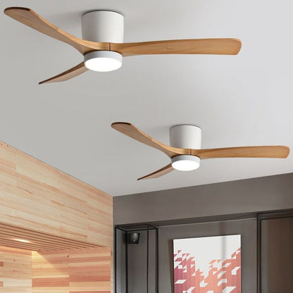 Contemporary Ceiling Fan Light Wooden LED Ceiling Flush Mount