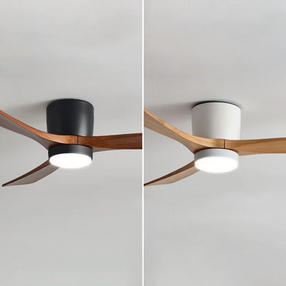 Contemporary Ceiling Fan Light Wooden LED Ceiling Flush Mount