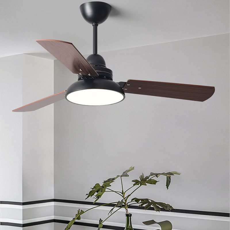 Modern 3-Blade LED Ceiling Fan with Remote - 106cm & 120cm Wood Fan Light