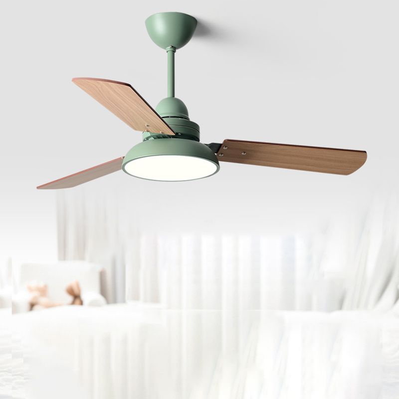 Modern 3-Blade LED Ceiling Fan with Remote - 106cm & 120cm Wood Fan Light