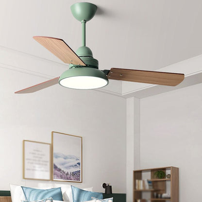 Modern 3-Blade LED Ceiling Fan with Remote - 106cm & 120cm Wood Fan Light