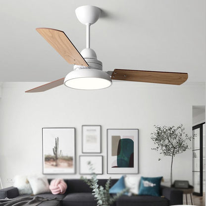 Modern 3-Blade LED Ceiling Fan with Remote - 106cm & 120cm Wood Fan Light