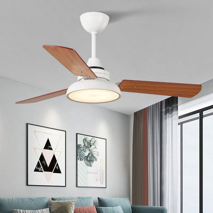 Modern 3-Blade LED Ceiling Fan with Remote - 106cm & 120cm Wood Fan Light