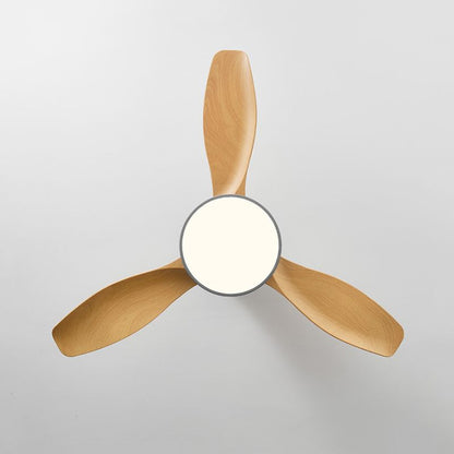 Modern 3-Blade Ceiling Fan Polish Finish Fan with Light for Home